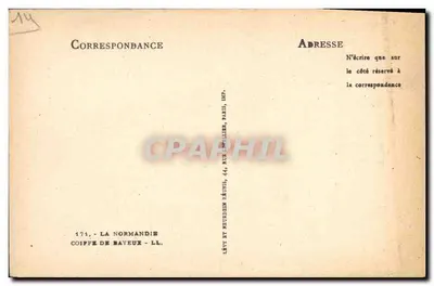 Coifa de Bayeux — A Normandia — Editor Lévy e Meudon Reunidos, Paris — Verso