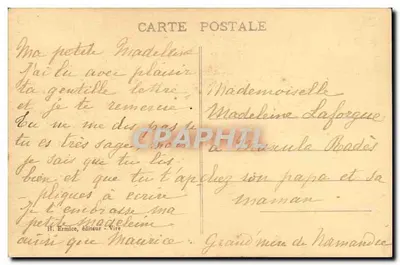 A Antiga Normandia: Chapéu dos Arredores de Bayeux — Henri Ermice, n° 1162 — Verso