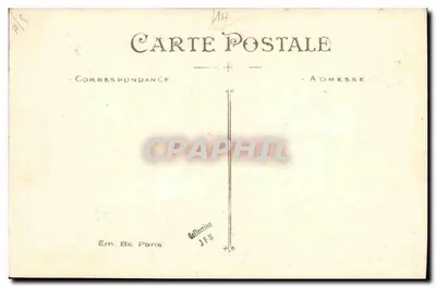 Normandes d'Aulrefois — Traje tradicional — editor Em. Bx. Paris, n° 43 — Verso