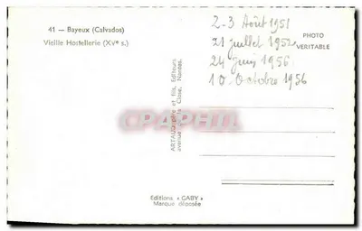 Bayeux — Vieille Hostellerie (XVe s.) — Gaby — Verso