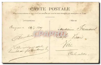 Bayeux — Place do Castelo — editor R.D. n°95 — Verso