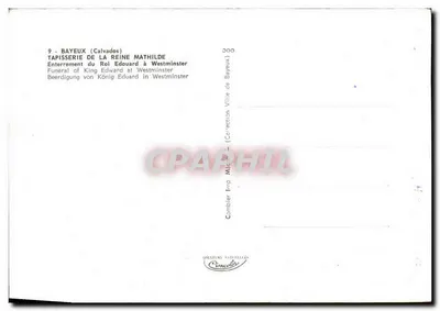 Tapeçaria da Rainha Matilde — Enterro do Rei Eduardo em Westminster — Camblier Imp. Bayeux — Verso