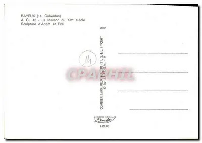 Bayeux — Casa do Século XV — Impressor Combier — Verso