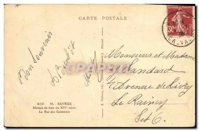 La Rue des Cuisiniers — Bayeux — A. Dubouq, édit. — Achterkant