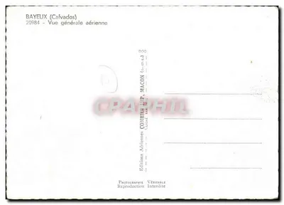 Bayeux — Ogólny widok z lotu — Wydawnictwo Aériennes Combier (s.-et-L.) — Rewers