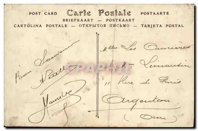 Cartolina d'epoca Falaise Il Castello lato ovest — Verso