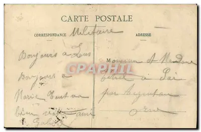 Stara pocztówka Falaise Place Belle Croix et rue de la Pelleterie — Rewers