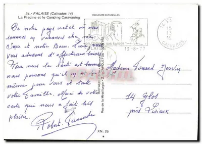 Falaise (Calvados) — A piscina e o camping náutico — Artaud Frères - Editores — Verso
