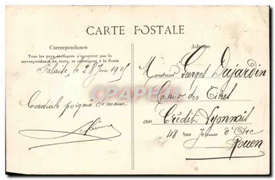 Chalais — vista panorámica con letras cortadas — editor desconocido — Reverso