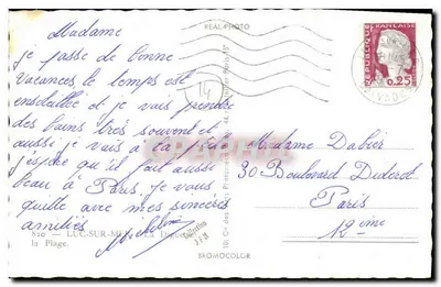 Luc-sur-Mer — La Digue — REAL PHOTO 101 C° — Rewers