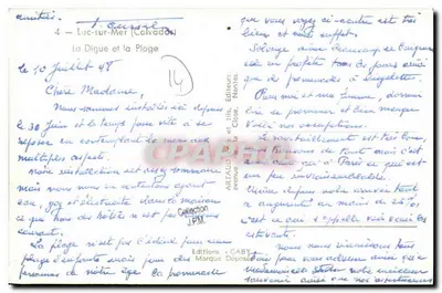 Luc-sur-Mer — A Digue e a Praia — Éditions Gaby, Nantes — Verso