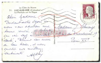 La Côte de Nocre — L'orologio sulla Diga — Edizione ELDÉ (Calvados) n°71 — Verso