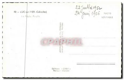 La Roche Percée — Luc-sur-Mer (Calvados) — Edições Caby — Verso