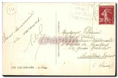 Luc-sur-Mer — A Praia — REAL-PHOTO-A.P.T. - Strasbourg — Verso
