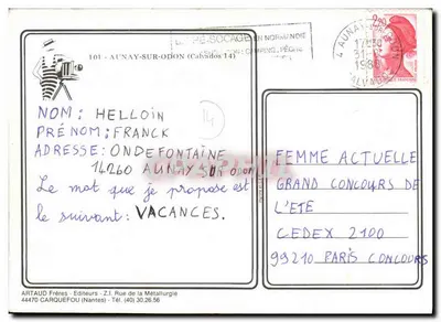 AUNAY-SUR-ODON — vista panorâmica — ARTAUD Frères, Nantes — Verso