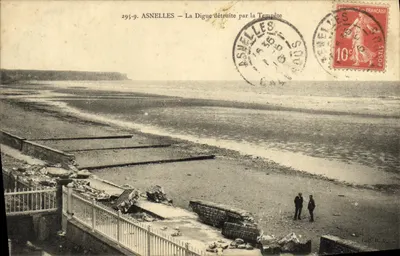 Asnelles — A Dique destruída pela Tempestade — editor Coll. H. D. n° 295-9