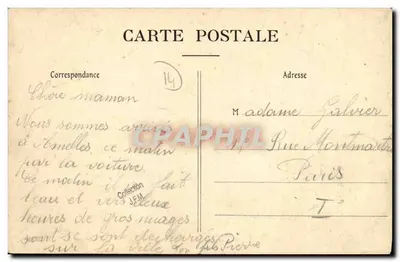Asnelles — A Dique destruída pela Tempestade — editor Coll. H. D. n° 295-9 — Verso