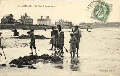 Asnelles — A Praia com maré baixa — Coleção AD