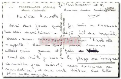 Manor de Auberville — Villers-sur-Mer (Calvados) — Gaby — Verso