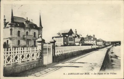 Asnelles-sur-Mer — A Digue e as Villas — G. Arnaud, editor, n°9