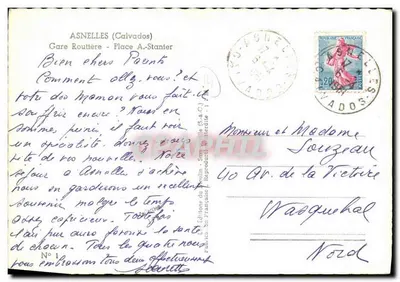 Asnelles (Calvados) — Estação Rodoviária - Praça A. Stanier — Éditeurs du Sart (S.&C.) — Verso
