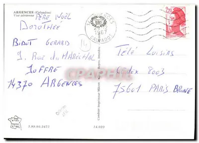 Argences (Calvados) — Visão aérea — Impressor Combier — Verso