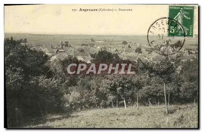 Bilhete postal antigo Argences Panorama