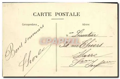 Bilhete postal antigo Argences Panorama — Verso