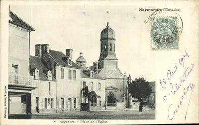 Argences - Praça da Igreja — Rebourg, editor, Argences, número de série não visível