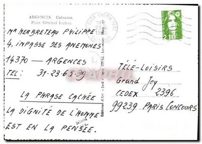 Place Général Leclerc — Argences — Edições d'Art Jack — Verso