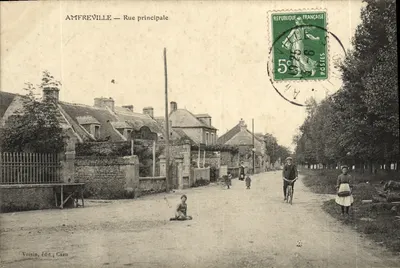 Amfreville — Główna ulica — Voisin, wyd. Caen