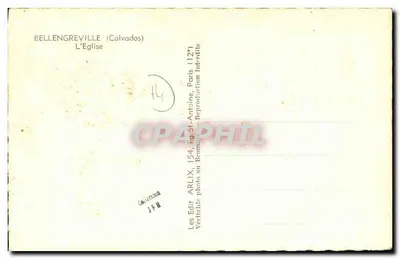 BellenGREVILLE (Calvados) — Katedra — Wydawnictwo ARLIX, 154, rue St-Antoine, Paryż — Rewers