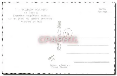 Balleroi (Calvados) — Castelo — Edições Gaby — Verso