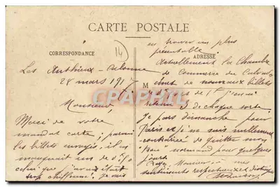 Les Authieux-sur-Calonne (Calvados) — Widok brzegów rzeki Calonne, kościoła i kapituły — J. Demare, wydawca Pont-Péroux — Rewers