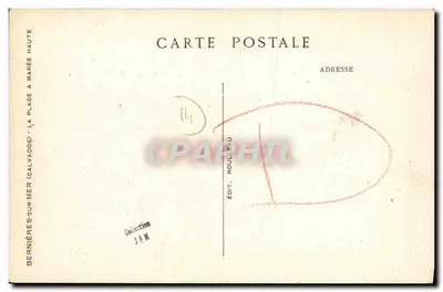 Bernières-sur-Mer (Calvados) — A Praça na Maré Alta — Édit. Rouleau — Verso
