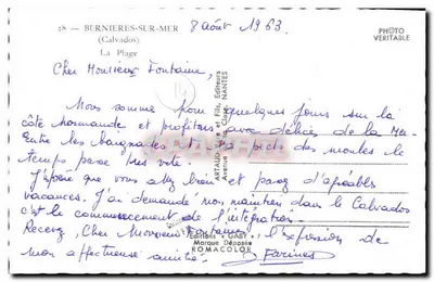 Burnières-sur-Mer — A Praia — Éditions Gaby — Verso