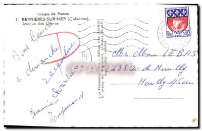 Bernières-sur-Mer — Avenue des Omnes — Editore Raymond — Verso