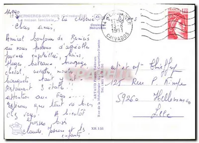 Bernières-sur-Mer — Dom rodziny — Wydawca Artaud Frères — Rewers