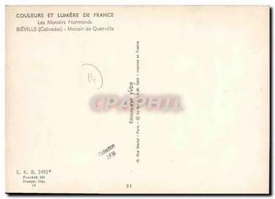 Manoir de Querville — Calvados — Éditions Yvon — Verso