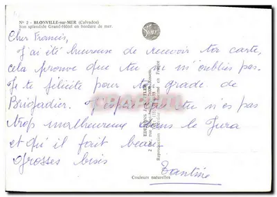 Blonville-sur-Mer — Grand Hôtel Reine Mathilde — Uitgaven Joulitler — Achterkant