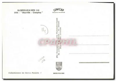 Blonville-sur-Mer — Camping — éditeur IRIS, n° de série 1654 — Verso