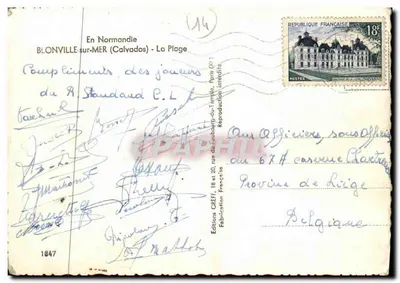 Cartolina moderna Blonville sur Mer La Plage — Verso
