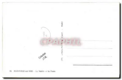 Blonville-sur-Mer — la Alcaldía y el Correo — C.A.P. n°65 — Reverso