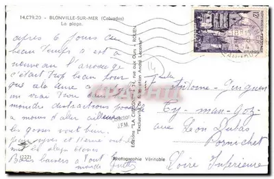 Praia de Blonville-sur-Mer — Editor 'LA CIGOGNE' — n° 14.C79.20 — Verso