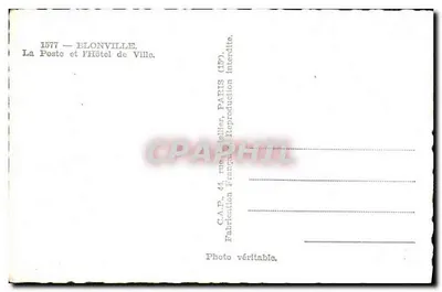Blonville-mer — Poczta i Rada Miejska — C.A.P. 44, rue de l'Église, Paryż — Rewers