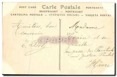 Le Breuil-en-Auge (Calvados) — Część miasta i kawiarnia przy stacji — ND Phot. — Rewers
