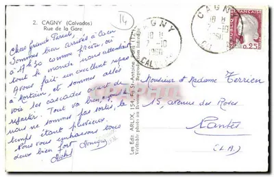 Cagny (Calvados) — Rue de la Gare — Editor ARLIX, n°2 — Verso