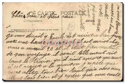 Bilhete postal antigo Cagny Igreja do século XII e XIV — Verso