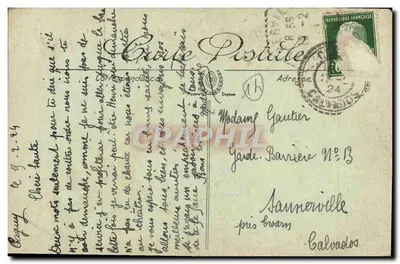 CAGNY (Calvados) — Interior do Castelo — A Biblioteca — Editora Vve E. Deschamps — Verso