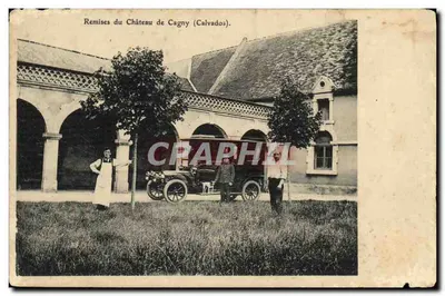 Bilhete postal antigo Remises du Chateau de Cagny Automobile